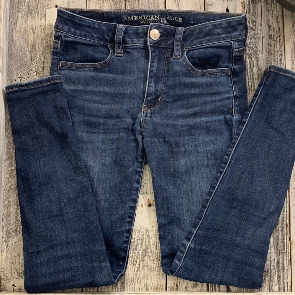 American Eagle Outfitters Super Super Stretch X hi rise jeggings size 2 denim